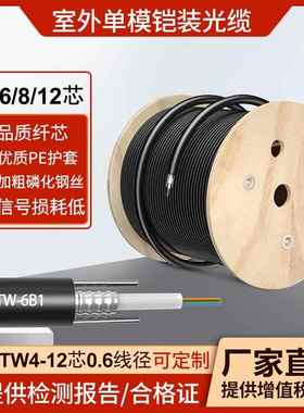 室外单模光缆光纤线GYXTW4/6/8/12/24/48/96芯中心束管铠装架空埋