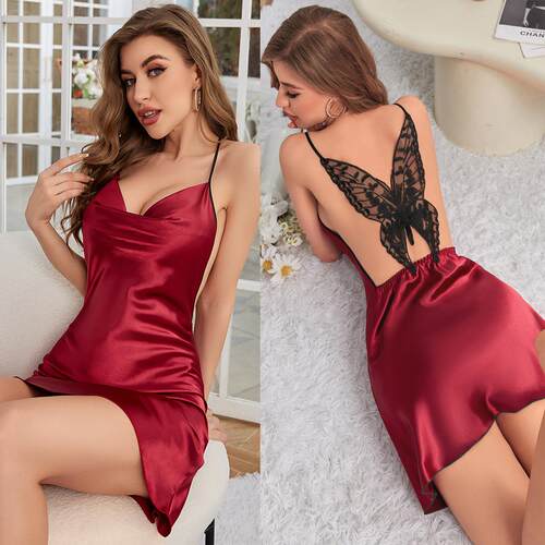 Short backless cross camisole skirt imitation thin dress,