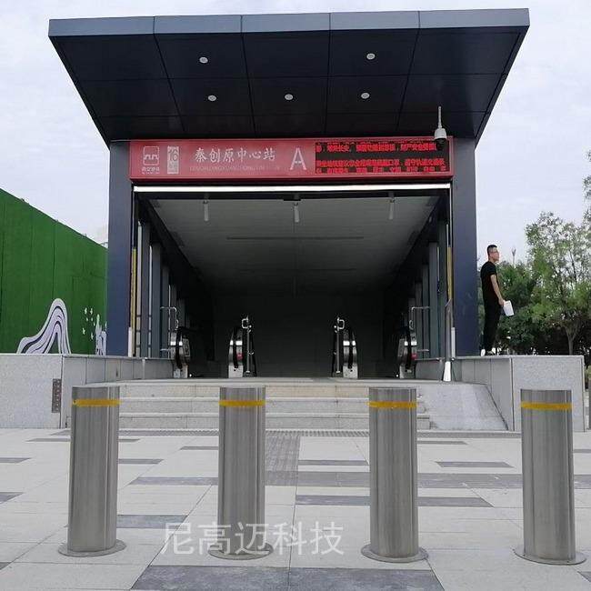 学校校门伸缩桩防冲撞液压升降柱车站出入口挡车立柱可拆卸柱
