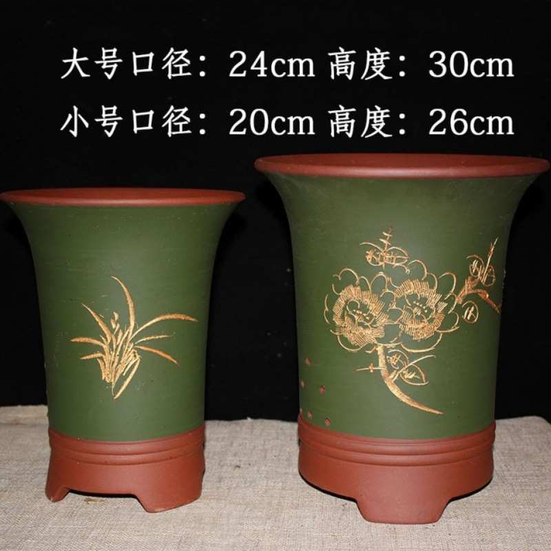 盆批发紫砂君子兰花盆陶瓷多肉大花大号特大号超大带托盘好看简约