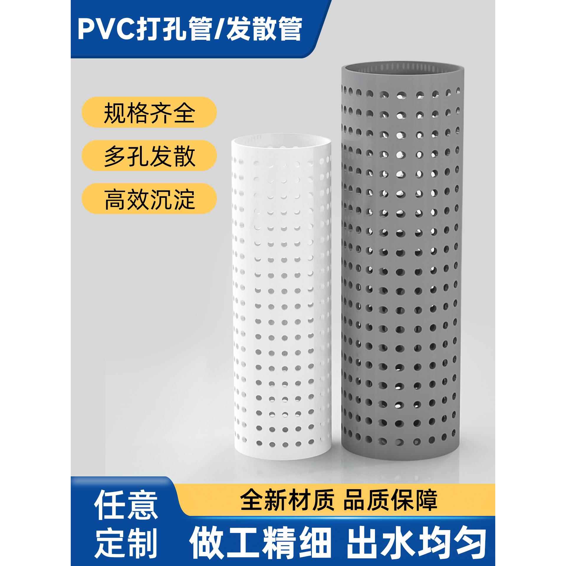 PVC打孔管渗透管市政园林透气管穿孔水管鱼池过滤发散管盲管110