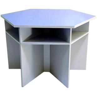 学生六边形电脑桌实验桌子微机室培训梯形阅览组合拼接六角课桌椅