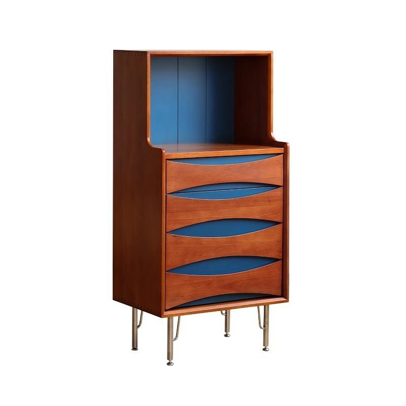 沃德边柜中古风边柜全实木斗柜客厅立柜靠墙收纳柜卧室置物柜子