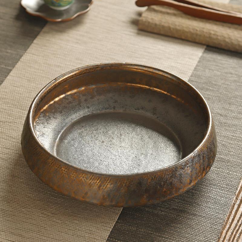 粗陶茶洗建水水盂茶钵茶渣缸洗茶杯盖碗茶盂家用笔洗功夫茶具配件