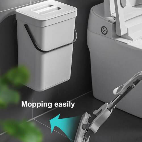 Wall Mounted Bathroom Trash Can with Lid Dustbin Nodic Style