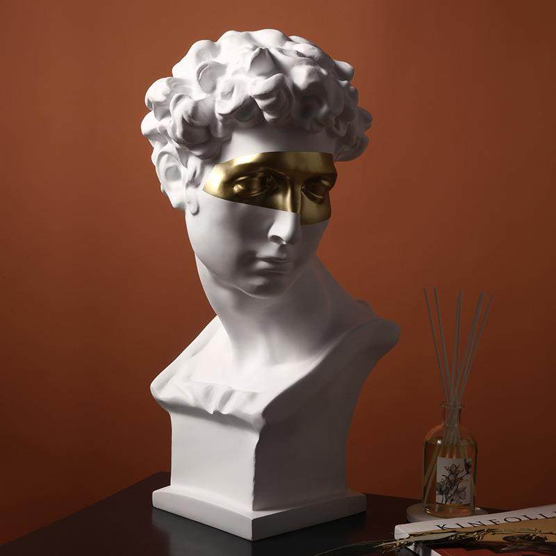 复古抽象艺术人物大卫雕像家居样板房酒店软装工艺品雕塑摆件