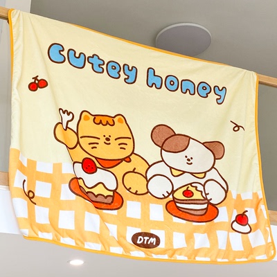 DTMOON 空调毯可爱亲肤办公室毛毯夏季沙发午睡毯盖毯柔软法兰绒