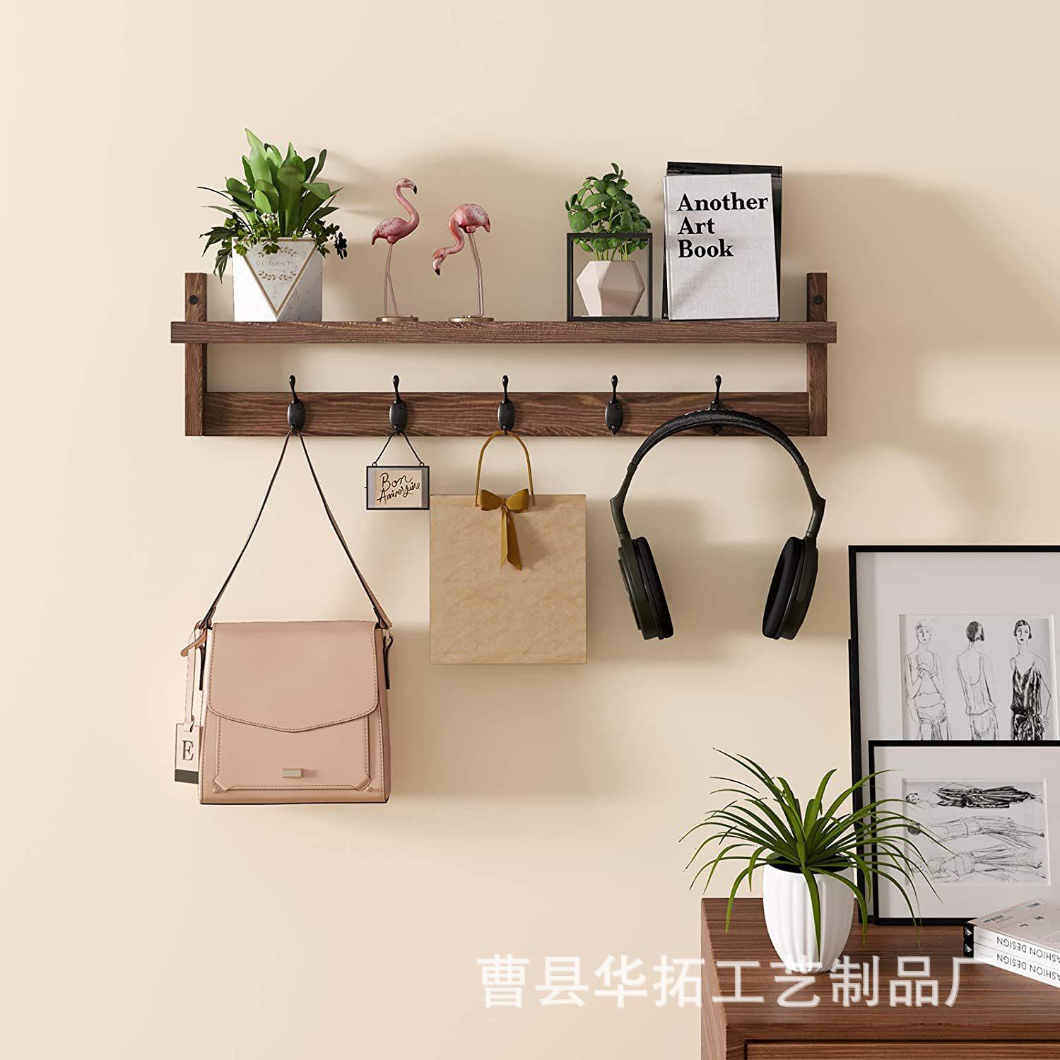 木质置物架卧室壁挂式衣帽钩门后多用途挂衣钩挂衣架壁挂墙上客厅