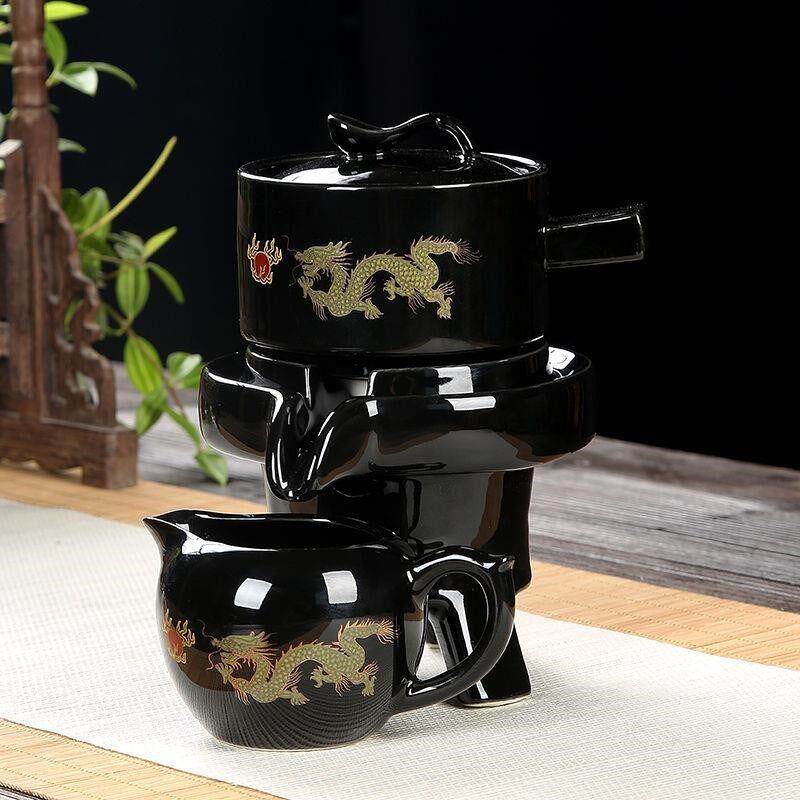懒人石磨茶具单个家用泡茶神器旋转出水自动功夫茶壶茶杯套装配件