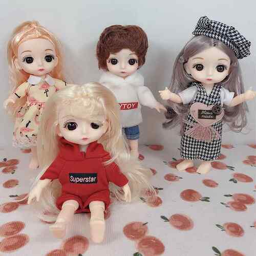 17cm8分bjd13关节6寸换装娃娃牛仔婚纱ob11衣服套装生日配件服饰