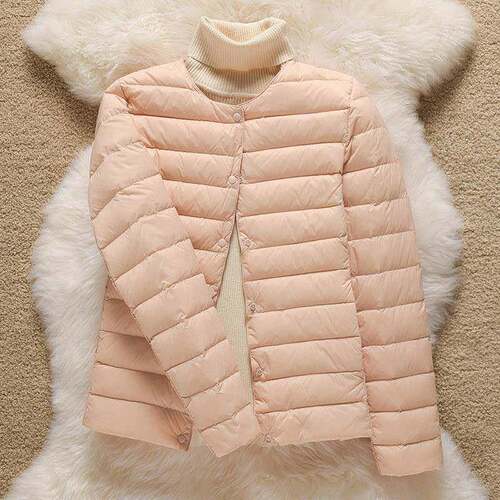 保秋冬新套款反季暖轻薄款圆ZQSV领羽绒服女内胆短款外韩版女装无