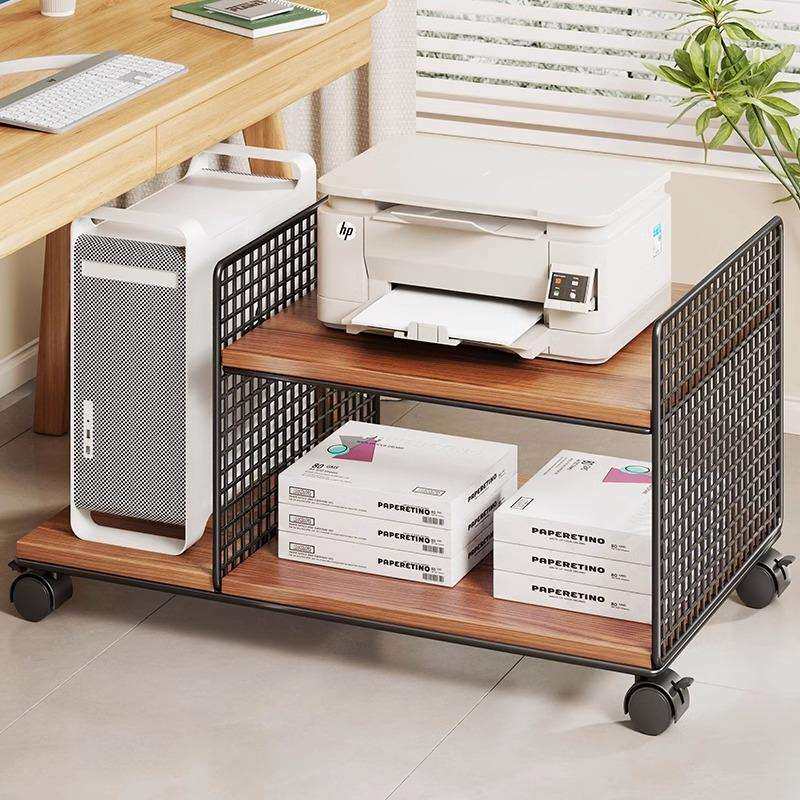 主机托架可移动电脑机箱打印机置物架办公室落地复印机底座放置柜