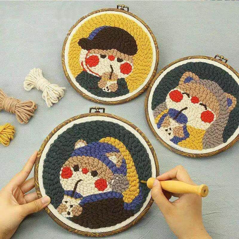 俄罗斯戳戳绣手工绣diy毛线画材料包刺绣戳戳乐戳戳秀虎年礼物