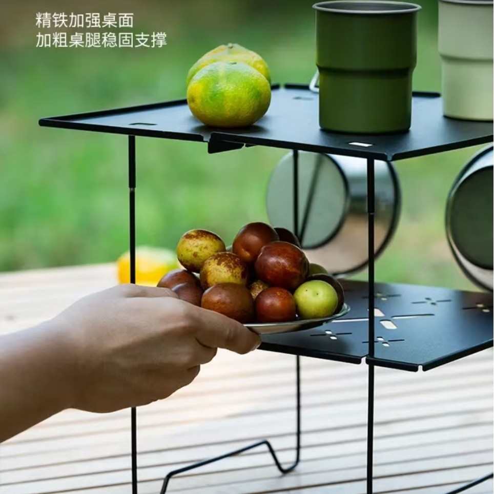便携式铝板旅游露营多功能自驾游桌户外折叠烧烤桌超轻收纳茶桌