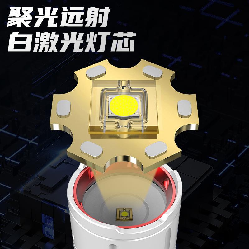 强光铝合金聚光手电筒远射户外家用充电大功率可充电池便携灯变焦
