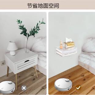 亚克力挂壁卧室床头收纳架挂墙隔板路由器架无痕免打孔上墙置物架