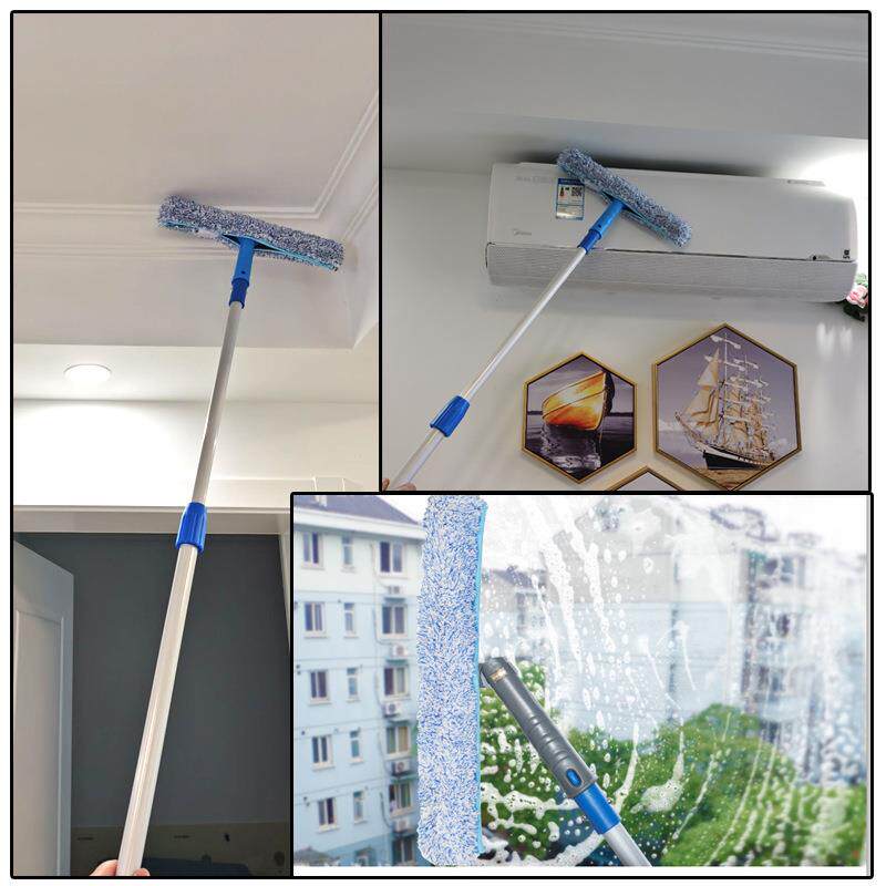 6B76上水器毛头清洁工具擦玻璃刮35cm替换布白色加厚伸缩杆涂水器