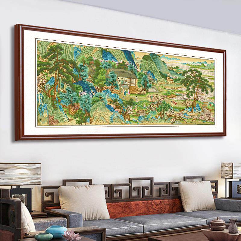 A6L十字绣2026新款线绣客厅名画手工绣大气山水风景桃源图