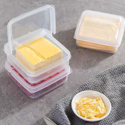 Flip-top cheese slice storage box, refrigerator organizer fo