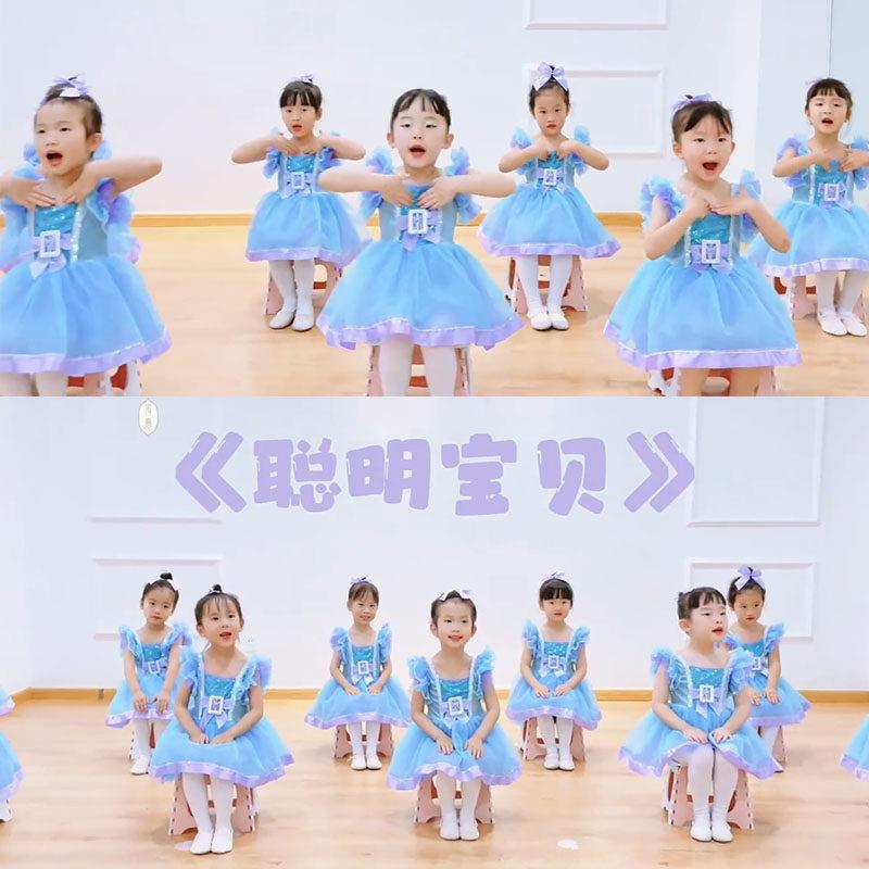 聪明宝贝舞蹈演出服儿童六一童话梦想家表演服女童亮片公主蓬蓬裙