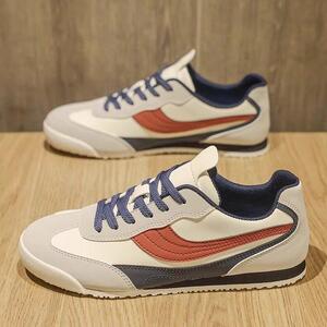 阿甘男鞋秋冬季休闲平底板鞋覆古跑步防滑皮鞋2025新款运动工作鞋