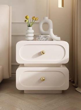 意式极简质轻奢木头柜简约现代法式PDD10049奶油风储物柜实黑色皮