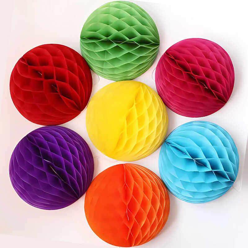 蜂窝花球折叠灯笼婚礼婚房儿童生日派对房间布置装饰拉花装扮用品