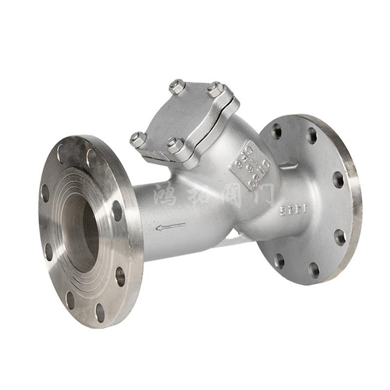 304/316不锈钢Y型法兰过滤器GL41W-16P工业管道过滤器DN80100