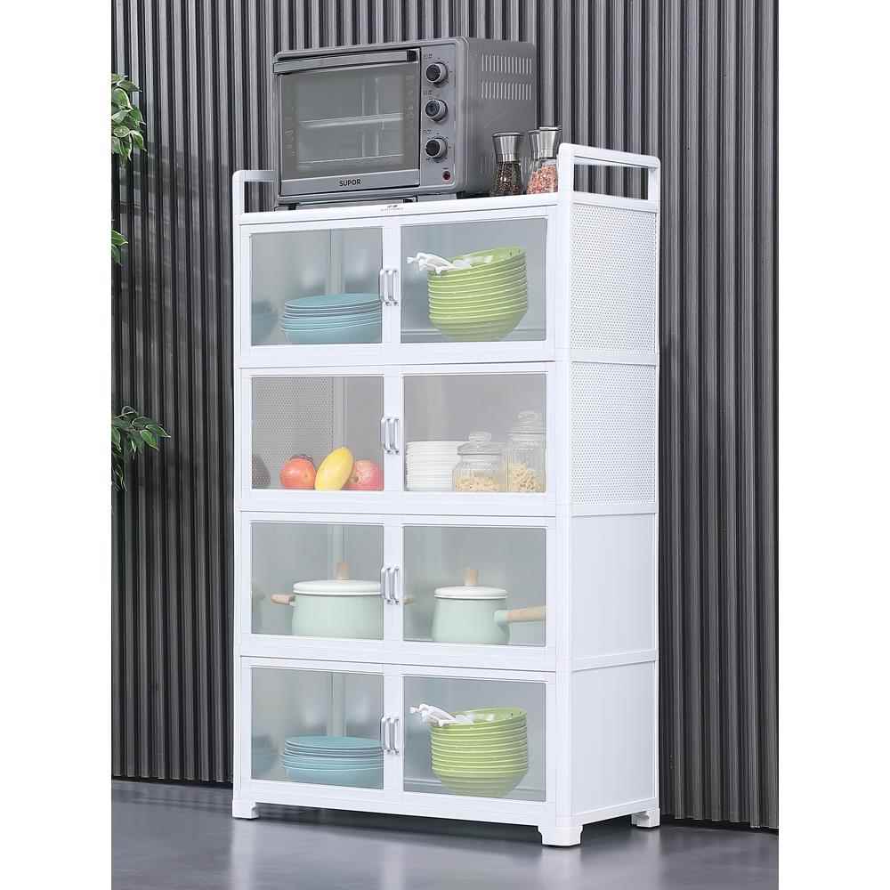 家用橱柜铝合金储物柜茶柜餐具柜厨房多层碗储物柜储物柜