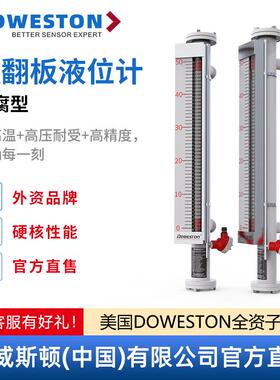 道威斯顿磁翻板液位计侧装磁性开关不锈钢防腐高温防爆带4-20MA远
