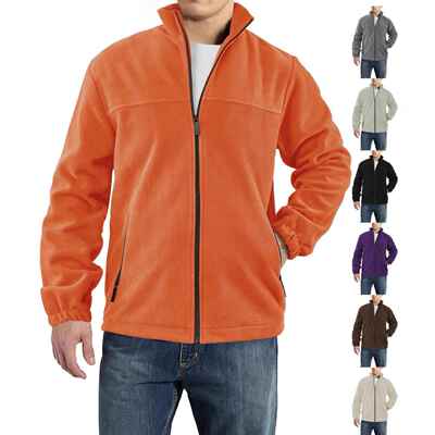 Men's fleece fleece jacket, outdoor zipper stand up collar