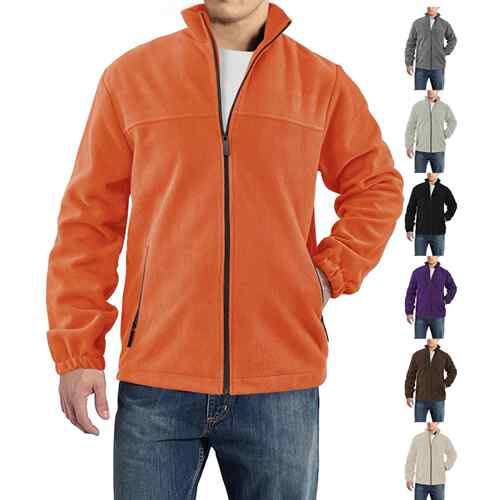 Men's fleece fleece jacket, outdoor zipper stand up collar