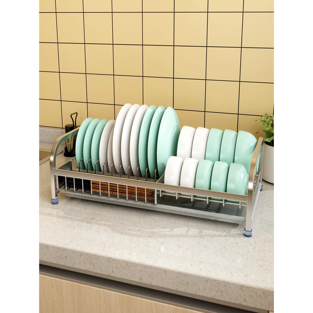 30筷4不锈碗架物橱柜内置架厨房抽屉钢内碗碟盘子沥水F76H58ST收