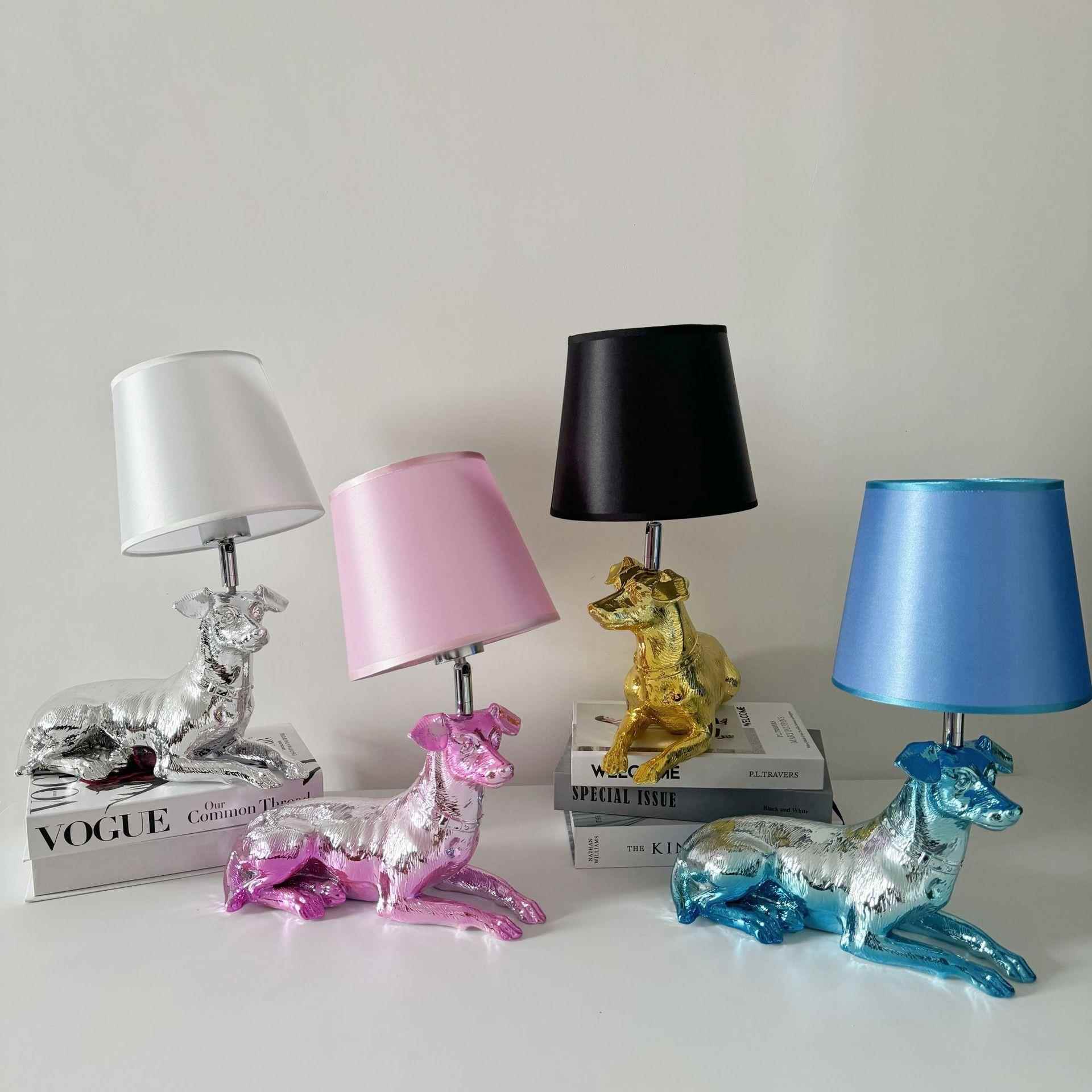 工艺品摆001件现货铺创意牧羊犬狗动小台灯物卧室床头柜餐厅店装