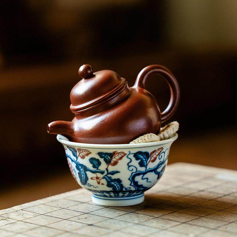 朱泥手工紫砂壶套装泡茶壶茶杯一壶一杯随身便携式户外旅行茶具