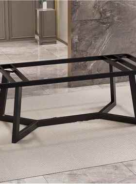 碳素钢20240102大板桌腿脚餐桌大理石铁艺桌板茶金桌架办公桌脚岩