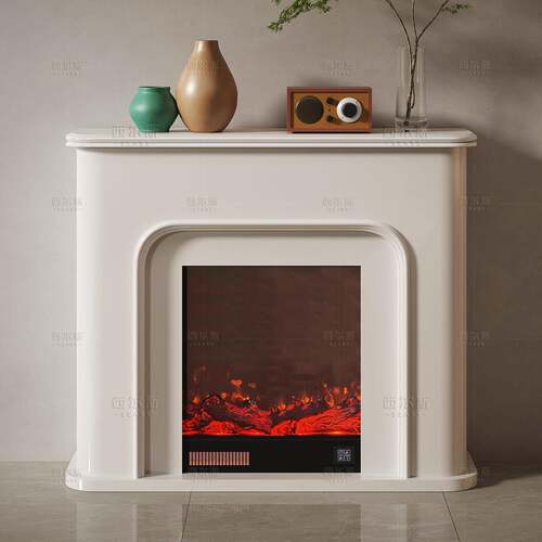 欧式实木壁炉奶油风白色入户玄关壁炉柜装饰法式网红壁炉置物架