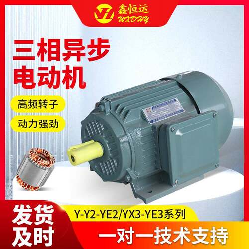 2极三相异步电动机YE3高效率全铜马达电机YE3-132S1-2-5.5w电机
