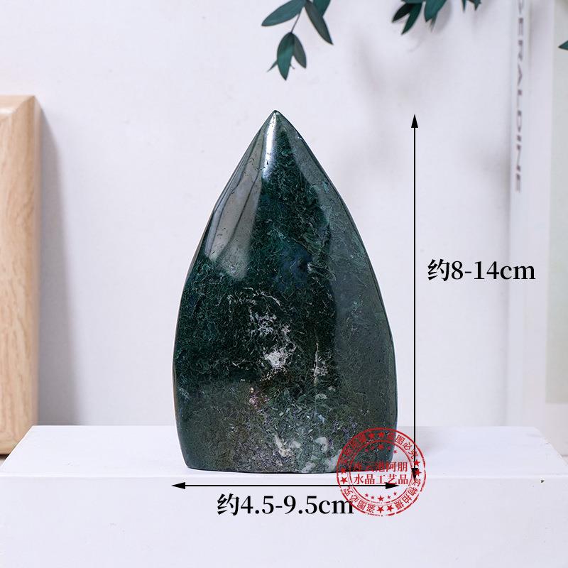 天然水草玛瑙火炬摆件水晶原石打磨家居桌面装饰工艺品摆件