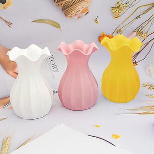 景德镇陶瓷 旺风运水桃花运颜色釉粉色装饰品姻缘插花瓶玉壶春