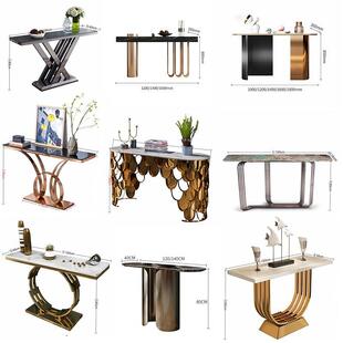 靠入户走廊端景金属 轻奢代新玄关桌现柜台设计客厅墙简约中PDH式