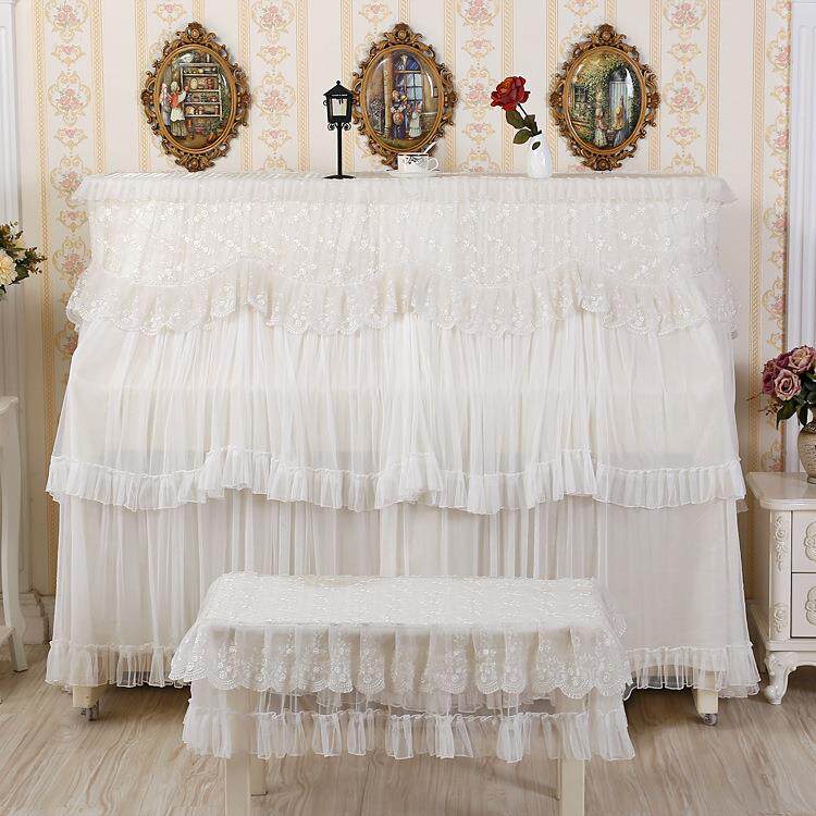 新款高档蕾丝刺绣钢琴琴罩双套GQZquanz人凳凳单人防尘钢厂家直供