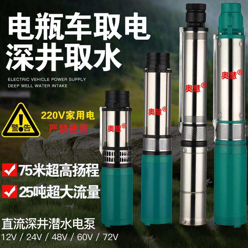 直流潜水泵电动车专用抽水泵12v24v48v60v72v电动车高扬程深井泵