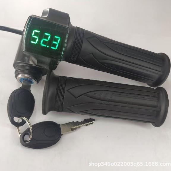 新款直销绿屏大刀锁，电动车配件，锂电车转把，数字电量显示转把