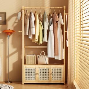 多功能落地衣帽架简约现代家用长款衣架一体卧室简易收纳组合衣帽