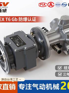 德斯威活塞式气动马达DAM6配斜齿轮减速机大功率高扭距质保三年