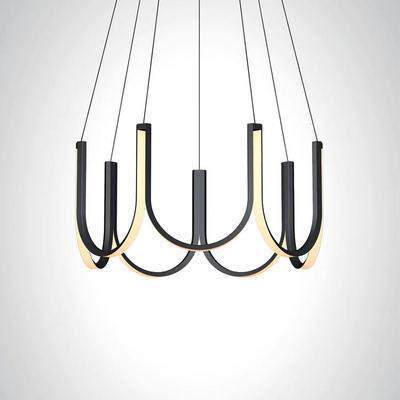 现简约创意个性U形灯具LED餐厅铝材灯样板房卧室设计师客厅吊灯