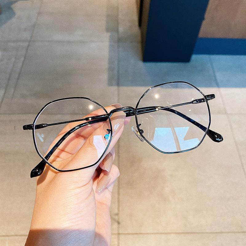 高档网红款不规则近视眼镜框女光防辐光射抗蓝颜显素脸小平韩版潮