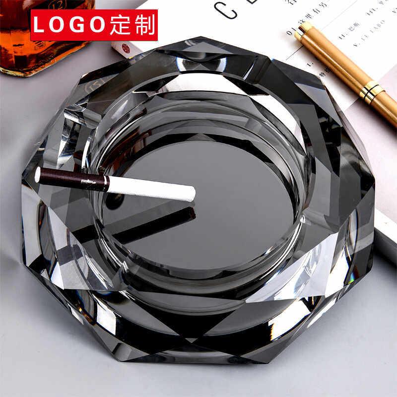 欧式轻奢高级感烟灰缸个性潮流水晶玻璃烟缸定制礼品家用创意摆件