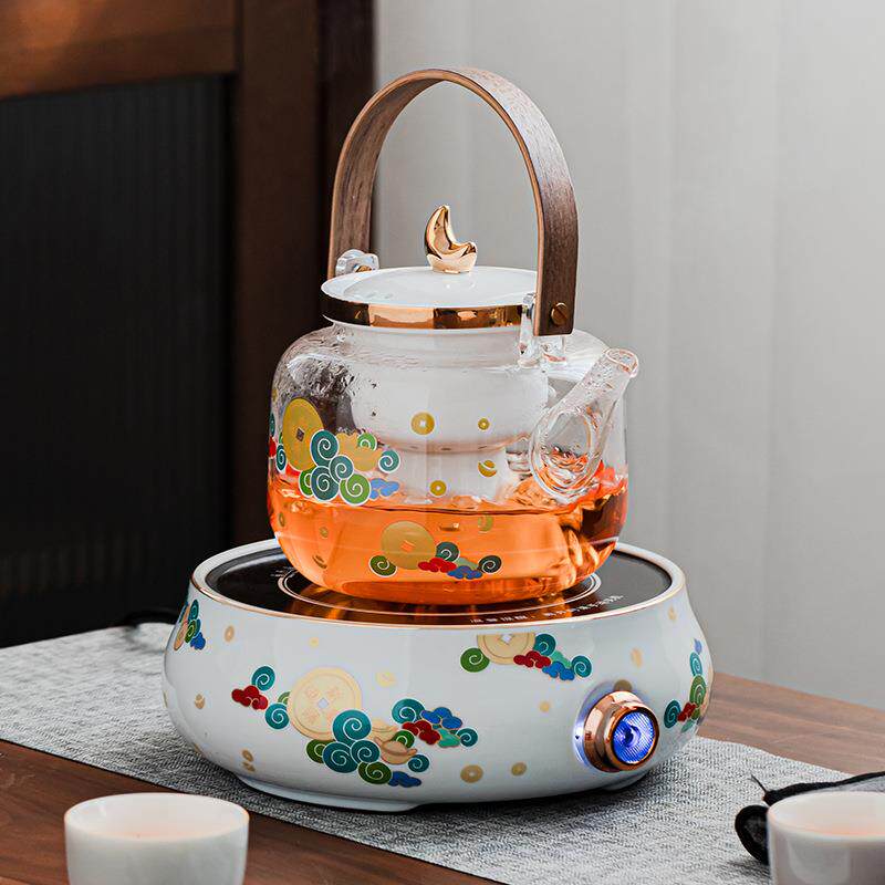 玩物尚置玻璃煮茶器黑茶白茶蒸煮茶壶烧水壶全自动陶瓷电陶炉套装
